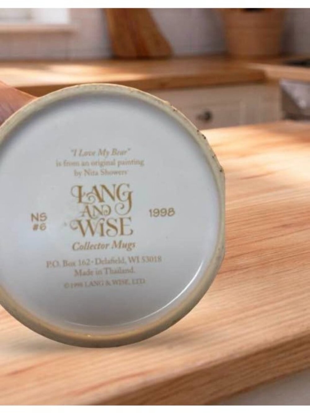 Lang & Wise 1998 "I Love My Bear" Collector Mug By Nita Showers Teddy Bear Desig - Picture 2 of 7